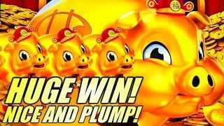 HUGE WIN! NICE & PLUMP!!  RAKIN BACON DELUXE (GOLDEN BLESSINGS) Slot Machine (AGS)