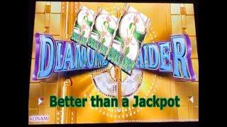 FINALLY !  BETTER THAN A JACKPOTDIAMOND RAIDER (KONAMI) Slot  HUGE WIN ! $3.00 Bet彡　栗スロ