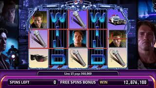 THE TERMINATOR Video Slot Casino Game with a TERMINATOR FREE SPIN BONUS