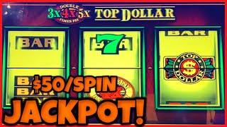 HIGH LIMIT TOP DOLLAR HANDPAY JACKPOT  $50 MAX BET Bonus Rounds Lightning Link Slot Machine Casino