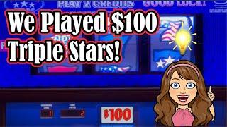 $100 Triple Stars Did that Just Happen?!!!Double Gold Slot Machine & More HandPay Jackpot!