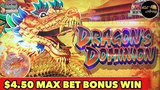 ️DRAGON DOMINION $4.50 MAX BET️ SUPER BIG WIN | DRAGON LORD QUEST FULFILLED BONUS SLOT MACHINE