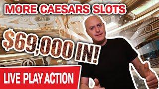 $69,000 IN! MORE CAESAR’S PALACE SLOT MACHINES  Raising The Stakes LIVE in Vegas!