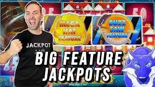 FIVE  JACKPOTS  BIG FEATURES on Huff N’ More!