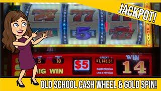$50 WHEEL OF FORTUNE GOLD SPIN HANDPAY JACKPOT OLD SCHOOL SLOT MACHINE CASH WHEEL  $25 BETS +