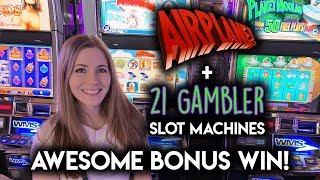 21 Gambler Slot Machine!! RARE 5 Card BONUS! Nice WIN!!