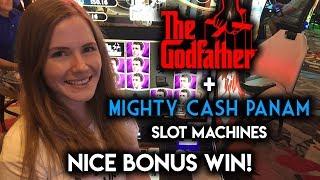 BONUS! NICE WIN! Godfather and Pan Am Mighty CASH Slot Machines!