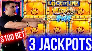 $100 A Spin & 3 HANDPAY JACKPOTS On Huff N Puff Slot Machine | Winning In Las Vegas | SE-4 | EP-1