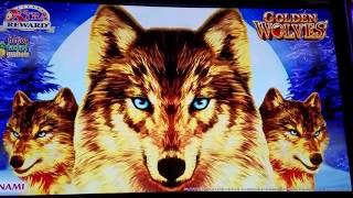 Golden Wolves Slot Machine Bonuse !! Live Play and Free Spins in Konami $3 Bet