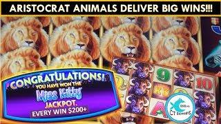 *BIG WINS!* Aristocrat Slot Machines: Sunset King, Miss Kitty Wonder 4, Buffalo Stampede