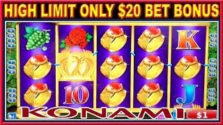 HIGH LIMIT SLOTS ONLY $20 BET  IGT & KONAMI SLOTS MACHINE FREE SPINS & LINE HITS