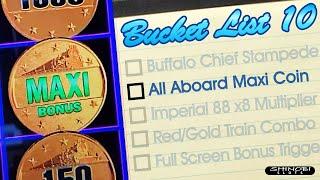 My Slot Bucket List, Ep. #10 - Landing and Winning the Maxi Coin in the All Aboard Feature