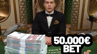Live Blackjack - 50.000€ BET - Alle Boxen spielen - Pure Eskalation!