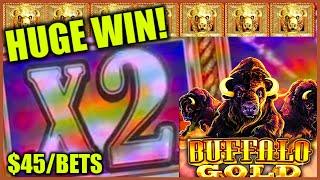 HIGH LIMIT Buffalo Gold 2 HANDPAY JACKPOTS ️Great Session $45 SPIN BONUS ROUND Slot Machine Casino