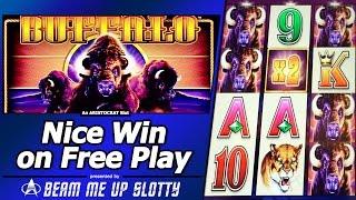 Buffalo Slot - Live Play with Free Play, Nice Free Spins Bonus Win and Re-Triggers