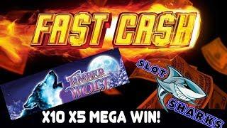 Timber Wolf Bonus Mega Win !  X10 X5 HUGE Line Hit in the Bonus !