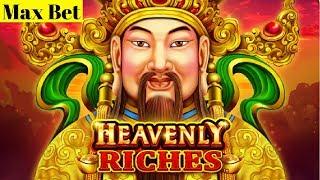 Heavenly Riches Slot Machine $5.50 MAX BET Bonuses Won | Live Slot Play w/NG Slot