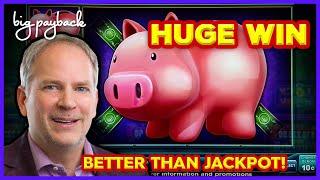 BETTER THAN JACKPOT! Lock It Link Piggy Bankin' Slot - HUGE WIN BONUS!