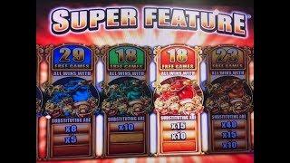 FIVE FROGS Slot Machine Super Feature Bonus Game! Bet $4 and $2, San Manuel, Akafujislot カルフォルニア カジノ