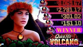 Quick Hit Volcano Slot Machine Bonus Won & 5 QUICK HITS !! Slot Machine Pokies w/NG Slot