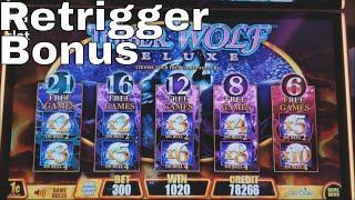 Timber Wolf Slot Machine  Bonus Win w/ Retrigger !!! $3 Bet Live Play
