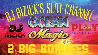 OCEAN MAGIC Slot Machine  2 Bonuses & nice wins