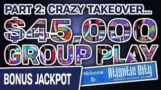 Part 2: $45,000 GROUP PLAY  Wheel of Fortune & Pinball Double Diamond SLOTS