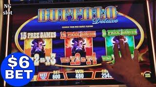Buffalo Deluxe Slot Machine Max Bet Bonus & Minor Jackpot Won !!!   Fast Cash Edition