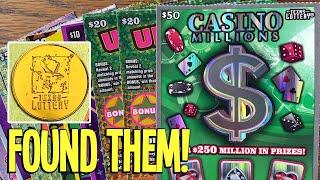Power of LOVE  Found THEM! $50 Casino Millions  $160 TEXAS LOTTERY Scratch Offs