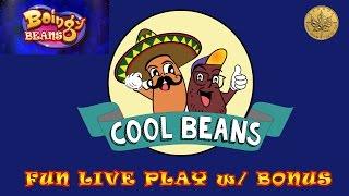 Fun w/ Cool Beans - live play w/ boingy beans bonus - Slot Machine Bonus