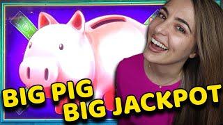 BIG PIG BIG JACKPOT on PIGGY BANKIN' Slot Machine in VEGAS