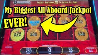 My Biggest Jackpot on All Aboard!  Plus $25 Double Gold & Old School Slot Machine 10X Pay!