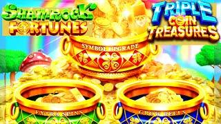FIRST SPIN TRIPLE POT TRIGGER BIG WIN FEATURE! Triple Coin Treasures  (AGS)