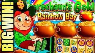 BIG WIN! A POT OF GOLD! LEPRECHAUN’S GOLD  RAINBOW BAY Slot Machine Bonus (SG)