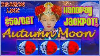 HIGH LIMIT Dragon Link Autumn Moon HANDPAY JACKPOT  $50 Bonus Round Slot Machine Casino
