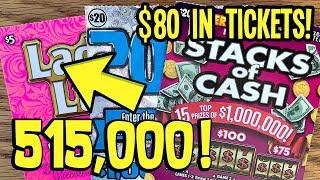 WINNERS!! $20 Stacks of Cash, $20 200X + LOTS OF Lady Luck!  TEXAS LOTTERY Scratch Off Tickets