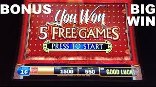 Dragon Rising Live Play with BONUS and BIG WIN Max Bet Bally Slot Machine