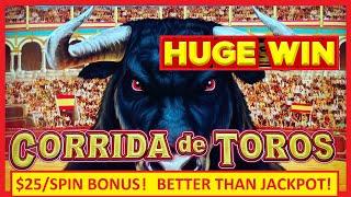 BETTER THAN JACKPOT! Lightning Dollar Link Corrida de Toros Slot - $25/SPIN BONUS!