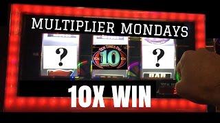 10 X WIN on Bonus Times  MULTIPLIER MONDAYS  Live Play Slots / Pokies in Las Vegas