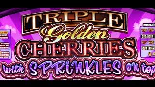 TRIPLE Golden Cherries with Sprinkles on TOP! Live Play Slot Machine Pokie at San Manuel, SoCal