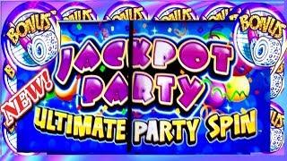 BIG WIN! $$$ JACKPOT PARTY ULTIMATE SPIN•BIRTHDAY BLAST•WITH BERNADETTE•FOUR WINDS CASINO