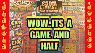 Big EXCITING Scratchcards£50M Mega Showdown£100 LOADEDCASH LINESSCRABBLE CASHWORDINSTANT £100
