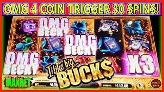 OMG 4 COIN TRIGGER | 30 SPINS BONUS | I LIKE BIG BUCKS SIR MIX A LOT |