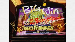 LOTUS LAND Tiger's Winnings Slot machine (KONAMI)2 BONUS WIN$1.80 Bet