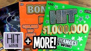 IT'S A HIT! $30 Hit $1,000,000, Bonus 7 + MORE!  Texas Lottery Scratch Off Tickets