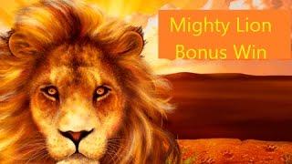 Mighty Lion Slot Machine  Bonus Win !!!! Max Bet Live Play