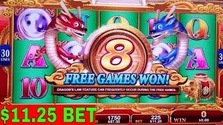 $11.25 Bet Dragons Law Twin Fever Slot Machine Bonus Won | Very Nice Session | Live Slot Play w/NG