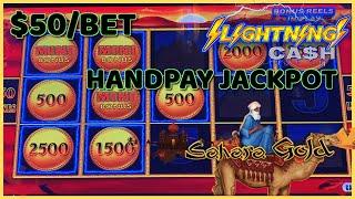 HIGH LIMIT Lightning Link Sahara Gold HANDPAY JACKPOT ️$50 Bonus Round WILD CHUCO Slot Machine