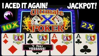 JACKPOT on High Limit Ultimate X Video Poker! Aces with a Multiplier!