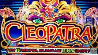 Cleopatra Slot Machine BONUSES Won | Cleopatra 1 Slot Machine & Cleopatra 2 Slot Machine | LIVE SLOT